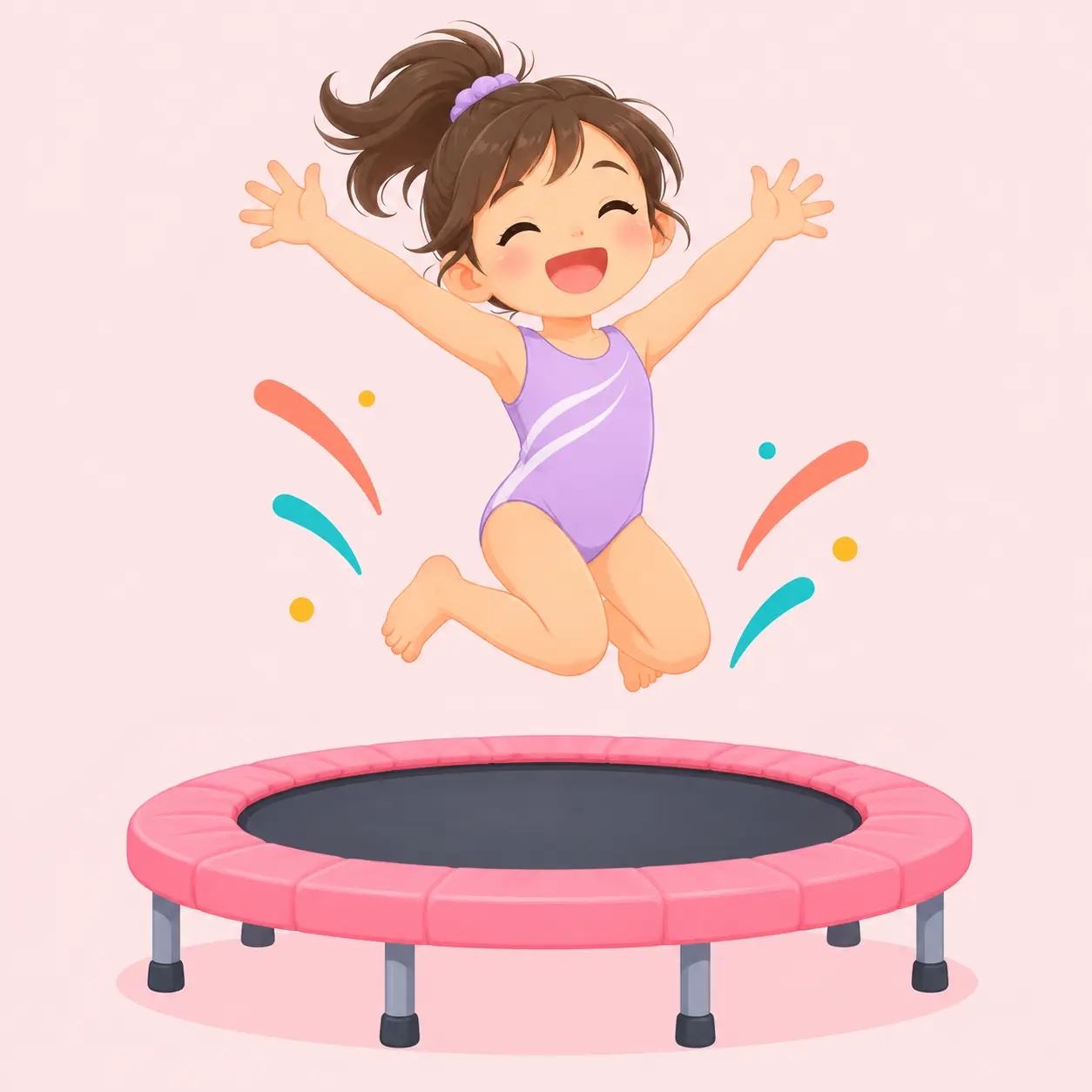 トランポリンをする子ども